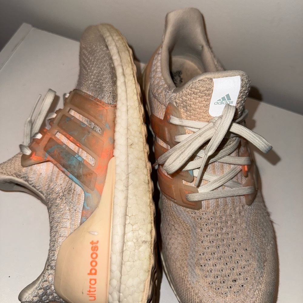 Adidas Parley Ocean Plastic Sneakers in Cream and Orange